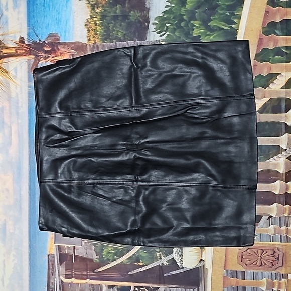 Express Zipper Faux Leather Skirt Size 2 NWT - Picture 4 of 4